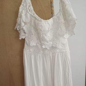 White off the shoulder lace dress